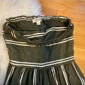 Wide leg strapless jumpsuit